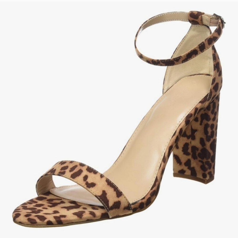 The Drop NWT Rebecca Strappy High Block Heel Sandal Animal Leopard Print
